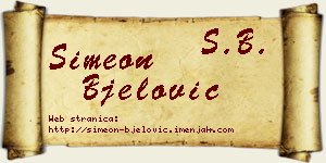 Simeon Bjelović vizit kartica